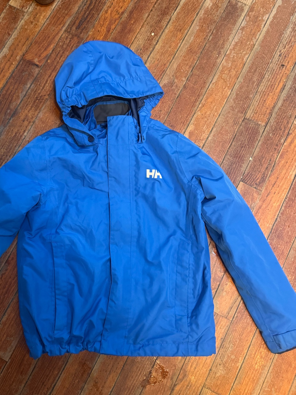 Helly Hansen Bright Blue Kids Hooded Rain Jacket